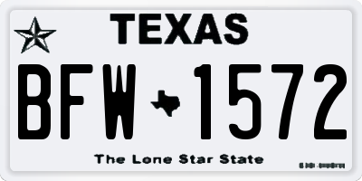 TX license plate BFW1572