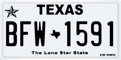 TX license plate BFW1591