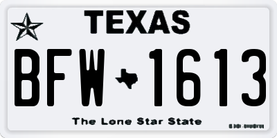 TX license plate BFW1613
