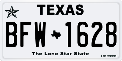 TX license plate BFW1628