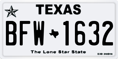 TX license plate BFW1632