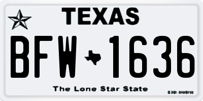 TX license plate BFW1636
