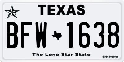 TX license plate BFW1638
