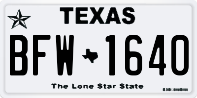 TX license plate BFW1640