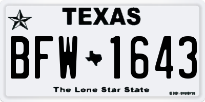 TX license plate BFW1643