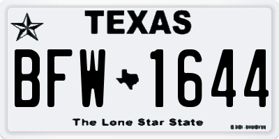 TX license plate BFW1644