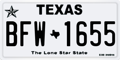TX license plate BFW1655