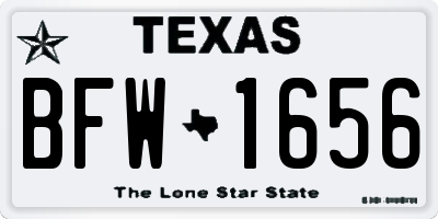 TX license plate BFW1656