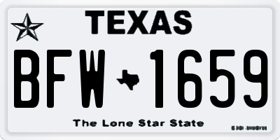 TX license plate BFW1659