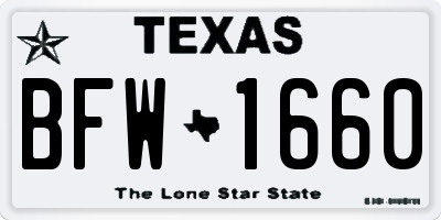 TX license plate BFW1660