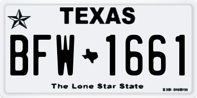TX license plate BFW1661