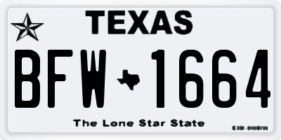 TX license plate BFW1664