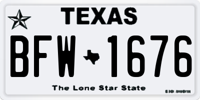 TX license plate BFW1676