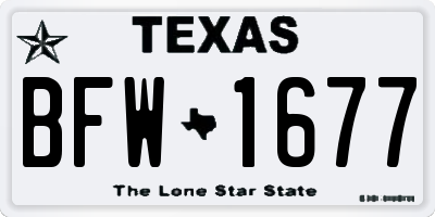 TX license plate BFW1677