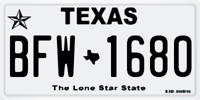 TX license plate BFW1680