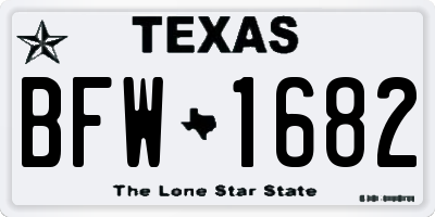 TX license plate BFW1682