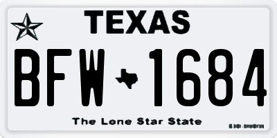 TX license plate BFW1684