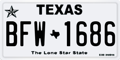 TX license plate BFW1686