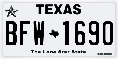 TX license plate BFW1690