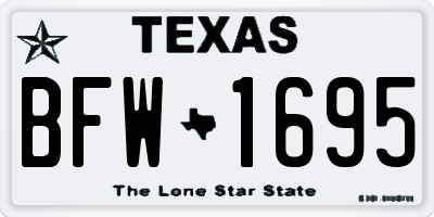 TX license plate BFW1695