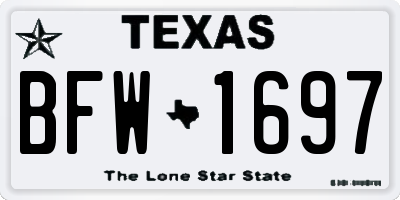 TX license plate BFW1697