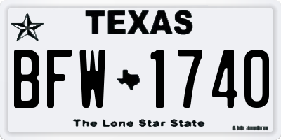 TX license plate BFW1740