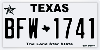 TX license plate BFW1741