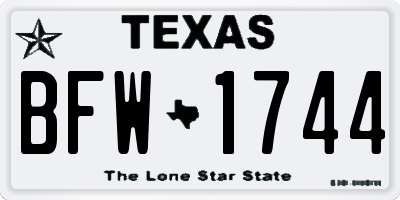 TX license plate BFW1744