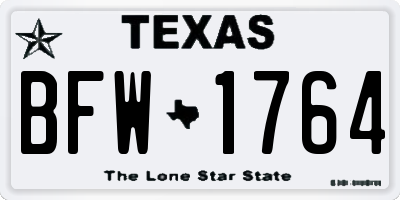 TX license plate BFW1764