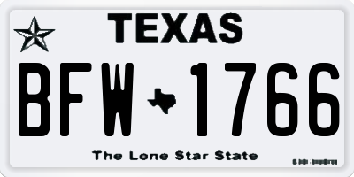 TX license plate BFW1766
