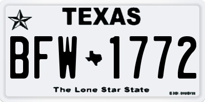 TX license plate BFW1772
