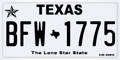 TX license plate BFW1775