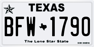TX license plate BFW1790