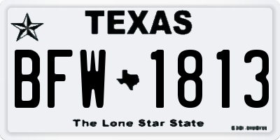 TX license plate BFW1813