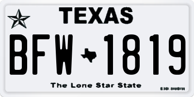 TX license plate BFW1819