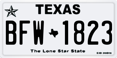 TX license plate BFW1823
