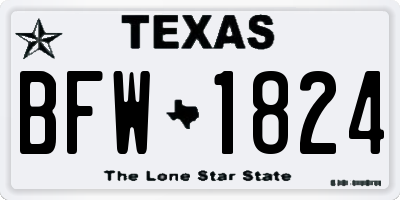 TX license plate BFW1824
