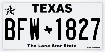 TX license plate BFW1827