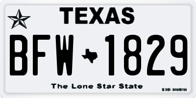 TX license plate BFW1829