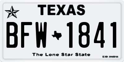 TX license plate BFW1841
