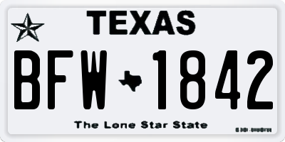 TX license plate BFW1842