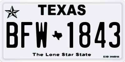 TX license plate BFW1843