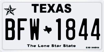 TX license plate BFW1844