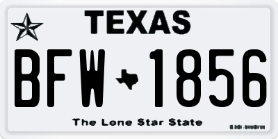 TX license plate BFW1856