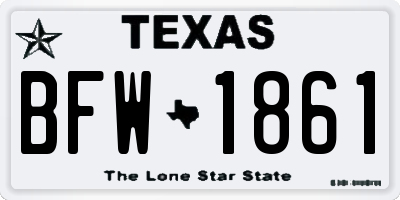 TX license plate BFW1861
