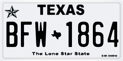 TX license plate BFW1864