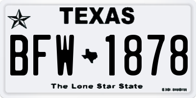 TX license plate BFW1878