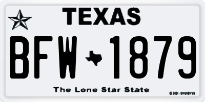 TX license plate BFW1879