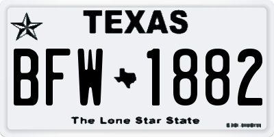 TX license plate BFW1882