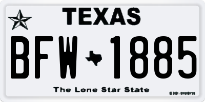 TX license plate BFW1885